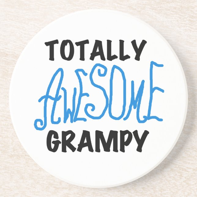 Blue Totally Awesome Grampy Tshirts and Gifts Coaster (Front)