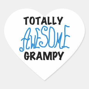 Blue Totally Awesome Grampy Tshirts and Gifts Heart Sticker