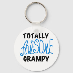 Blue Totally Awesome Grampy Tshirts and Gifts Key Ring