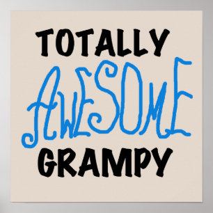 Blue Totally Awesome Grampy Tshirts and Gifts Poster