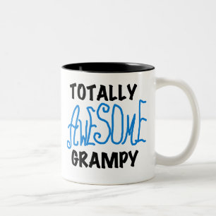 Blue Totally Awesome Grampy Tshirts and Gifts Two-Tone Coffee Mug