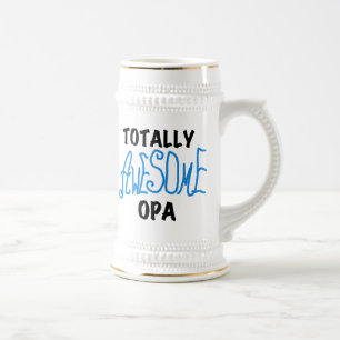 Blue Totally Awesome Opa T-shirts and Gifts Beer Stein
