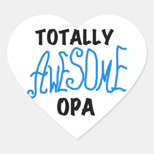 Blue Totally Awesome Opa T-shirts and Gifts Heart Sticker