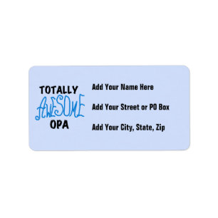 Blue Totally Awesome Opa T-shirts and Gifts Label