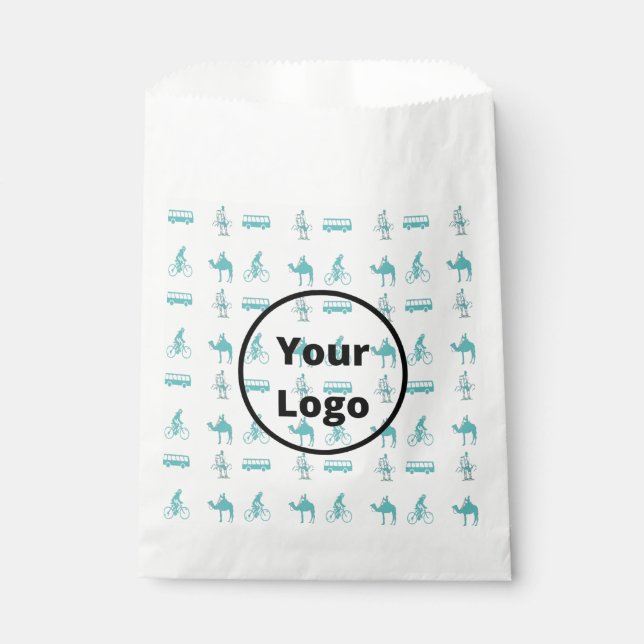 Blue tourism business pattern favour bags (Front)