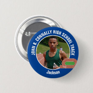Blue Track & Field Photo High School Athlete 6 Cm Round Badge