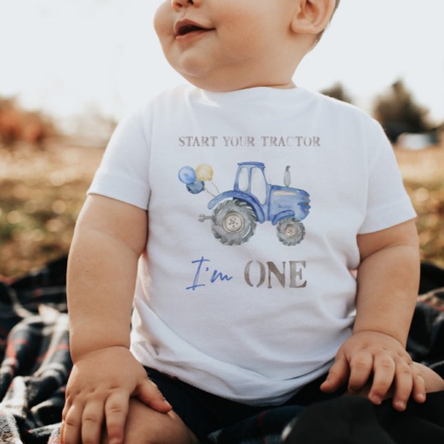 Blue Tractor Birthday T-Shirt (Creator Uploaded)