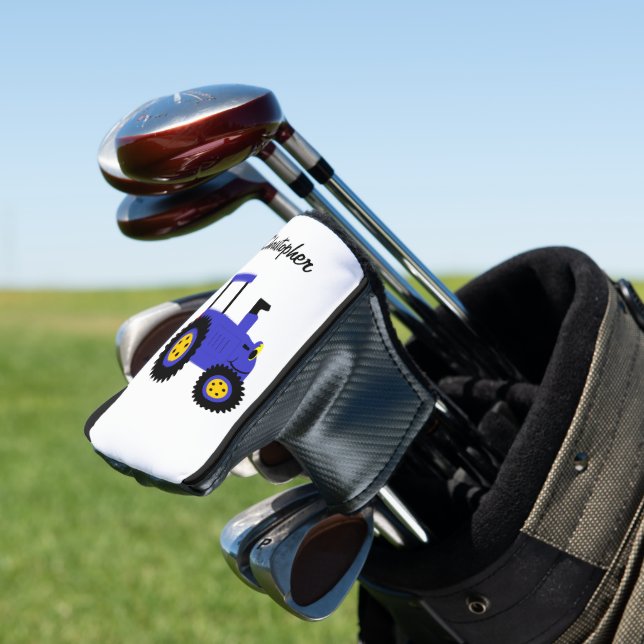 Blue Tractor Design Golf Head Cover (In Situ)