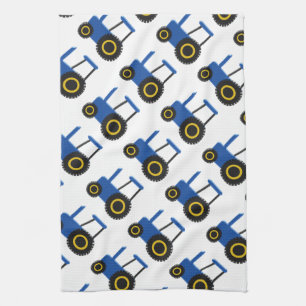 Blue Tractor Design Tea Towel