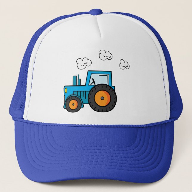 Blue Tractor Trucker Hat (Front)