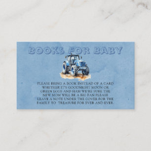 Blue Tractor Watercolor Boy Books For Baby Enclosure Card