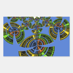 Blue tradition rectangular sticker