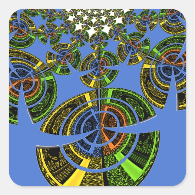 Blue tradition square sticker (Front)