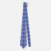 Blue traditional Baltic Latvian Pattern Tie