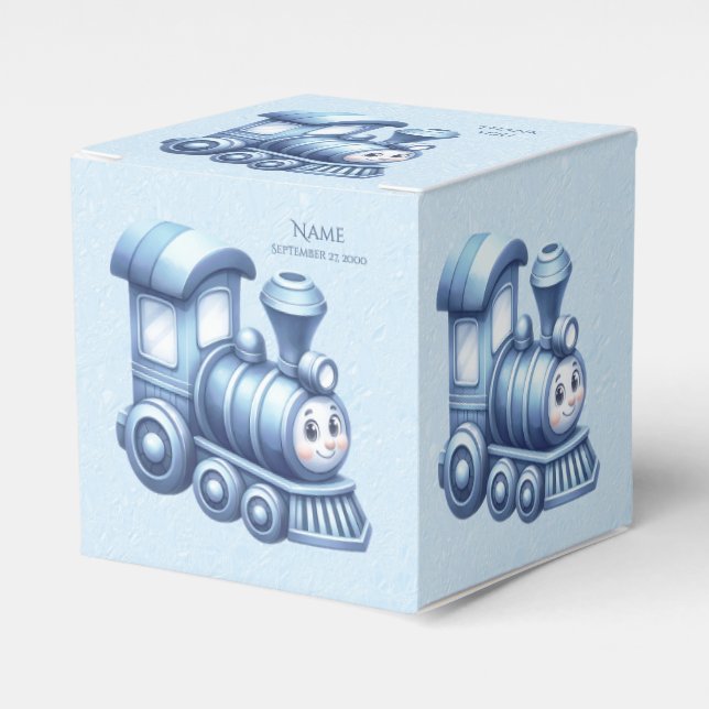 Blue Train Favour Box (Front Side)