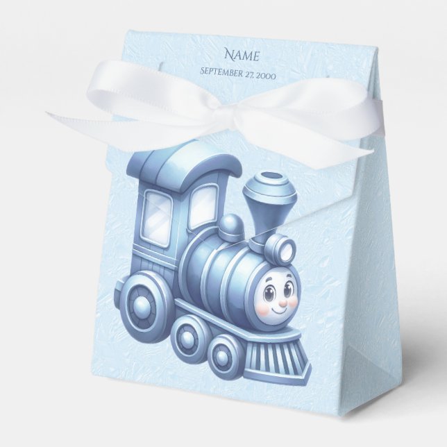 Blue Train Favour Box (Front Side)