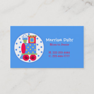 Blue Train Mummy Play Date Card