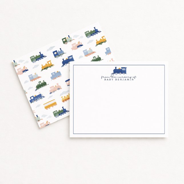 Blue Train Nursery Note Card (Creator Uploaded)