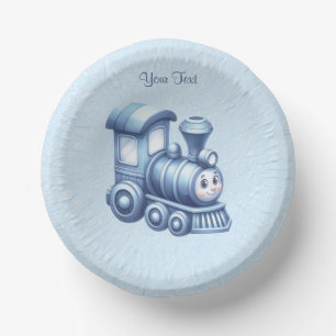 Blue Train Paper Bowl Plate