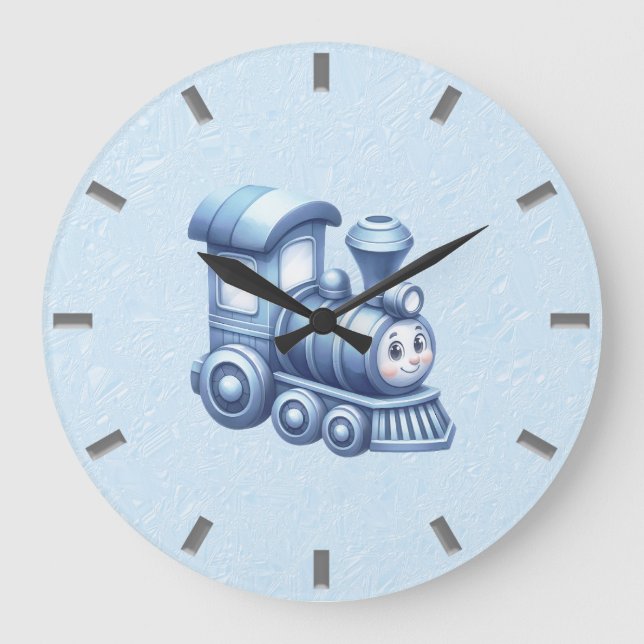 Blue Train Wall Clock (Front)