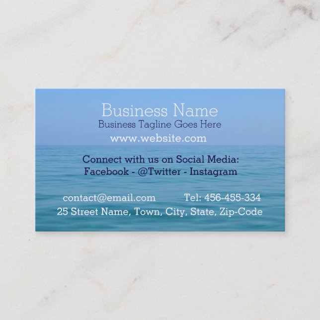 Blue Tranquil Ocean Business Card (Front)