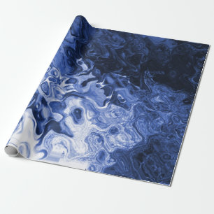 Blue Tree Abstract Gift Wrapping Paper