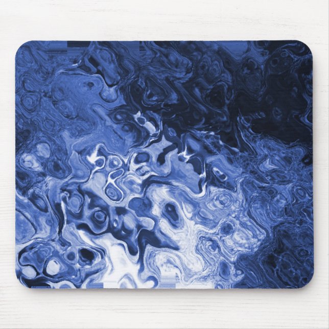 Blue Tree Abstract Mouse Pad (Front)