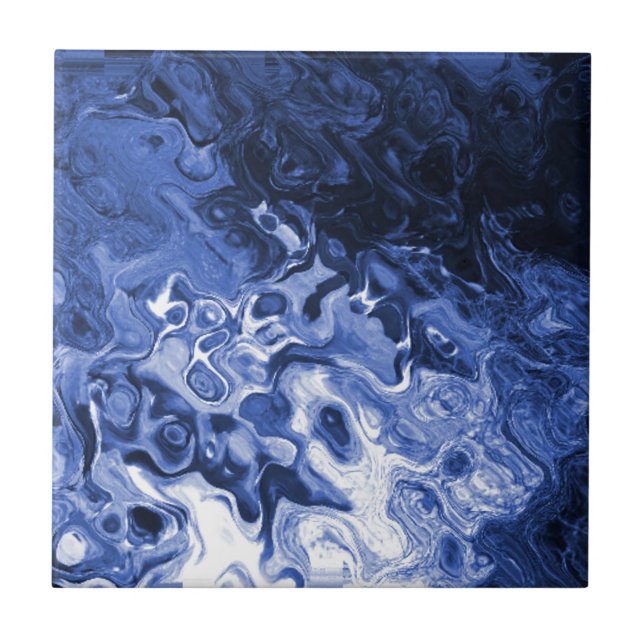 Blue Tree Abstract Tile (Front)