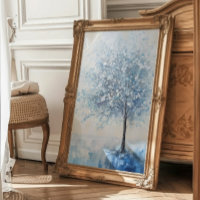 Blue Tree Calming Printable Wall Art