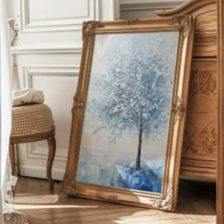 Blue Tree Calming Printable Wall Art
