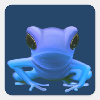 Blue Tree Frog Square Sticker