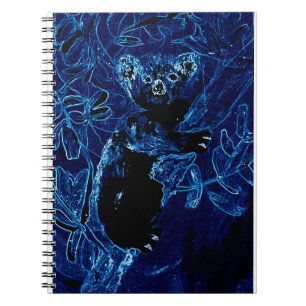 Blue Tree Koala Bear Spiral Notebook