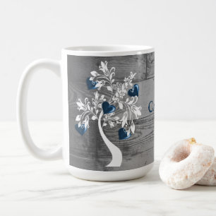 Blue Tree of Hearts Personalised Coffee Mug