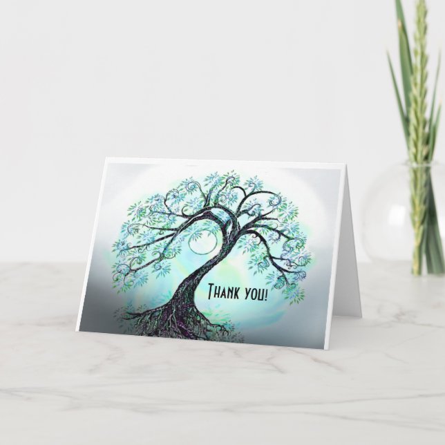 Blue Tree of Life Thank You card (Front)