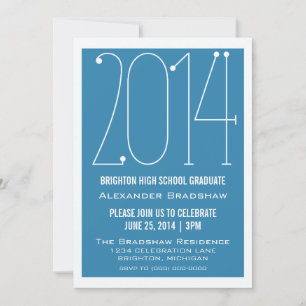 Blue Trendy 2014 Graduation Invitation