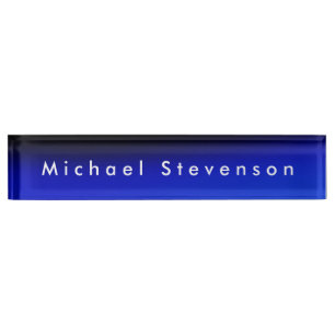 Blue Trendy Modern Professional Nameplate