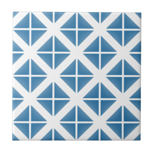 Blue Trendy Triangle Pattern Tile