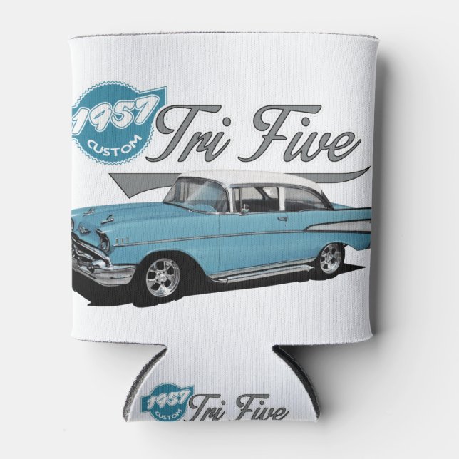 Blue Tri Five Can Cooler (Front)