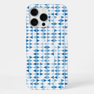 blue triangle pattern background iPhone 16 pro max case