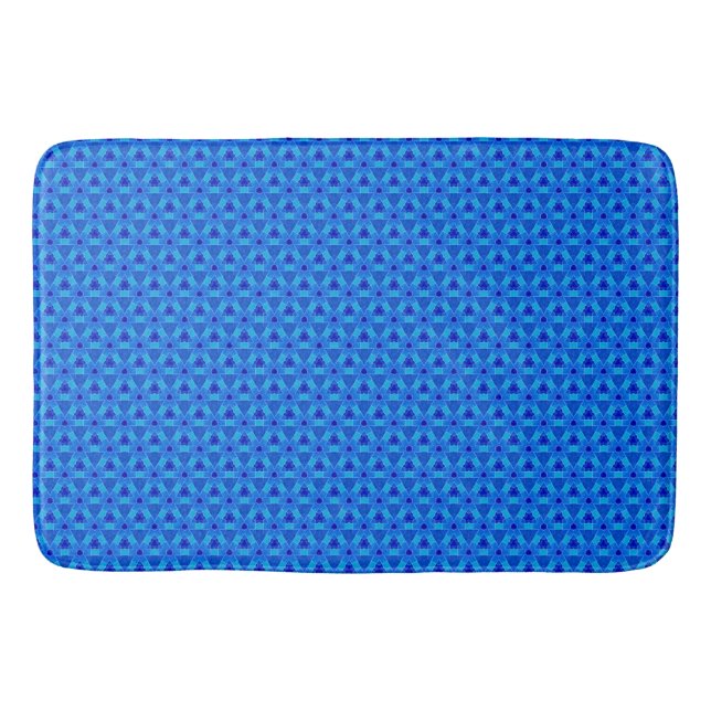 Blue Triangle Pattern Bath Mat (Front)