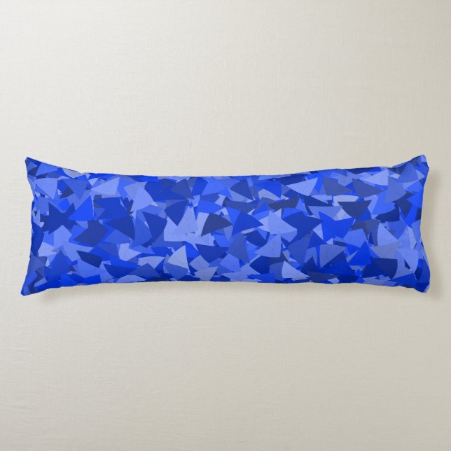 Blue Triangle Pattern Body Cushion (Front)