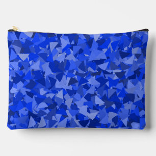 Blue Triangle Pattern Large Accessory Pouch
