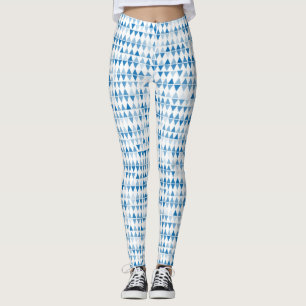 Blue triangle pattern leggings