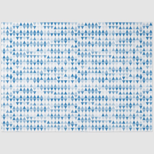 Blue triangle pattern tissue paper (Front)