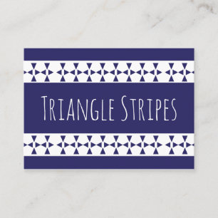 Blue Triangle Stripes Pattern Business Card
