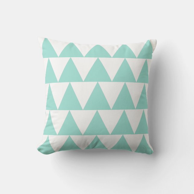 Blue Triangles Cushion (Front)