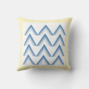 "Blue Triangles Geometric Decorative Pillow" Cushion