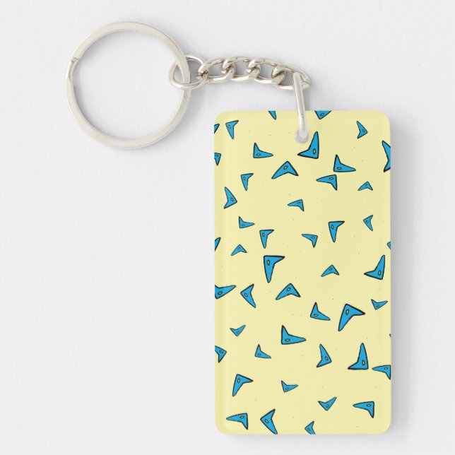 Blue triangles key ring (Front)