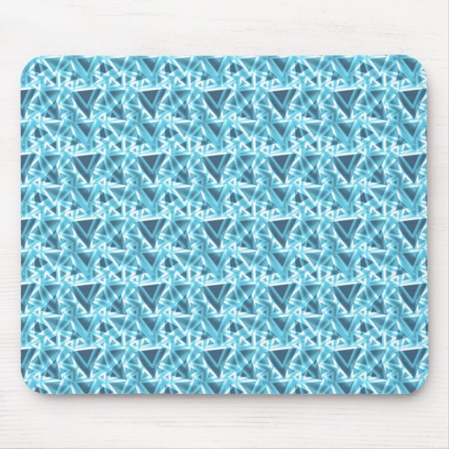 Blue Triangles Pattern Mouse Pad (Front)