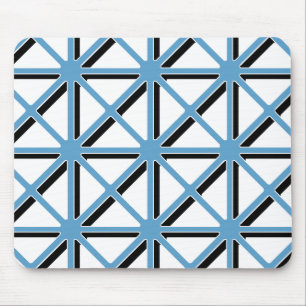 Blue Triangles Pattern Mouse Pad